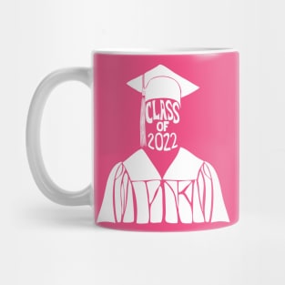 Class of 2022 Graduation Cap and Gown in White Mug